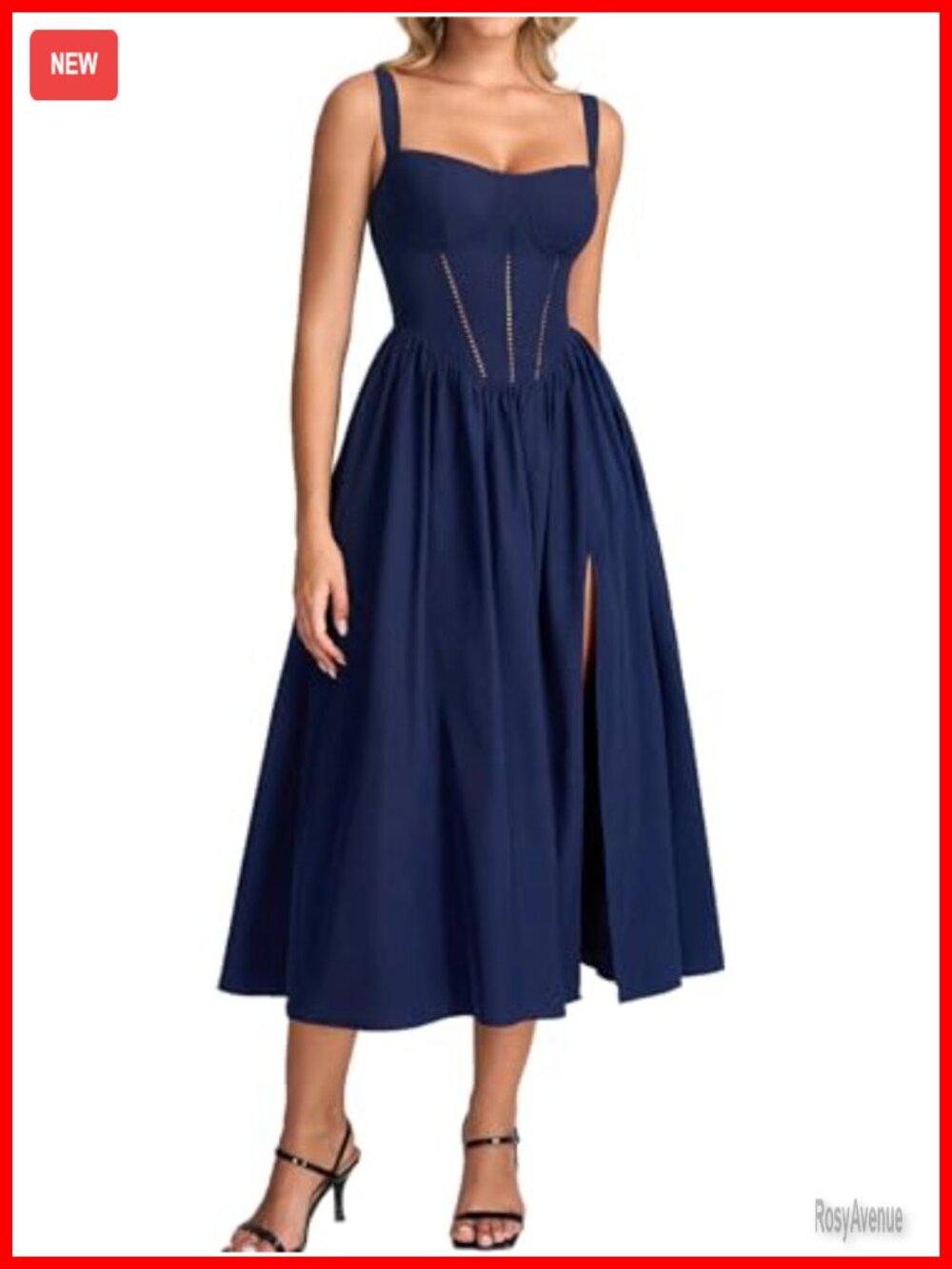 Corset Midi Summer Wedding Guest Dress Floral Square Neck Smocked
